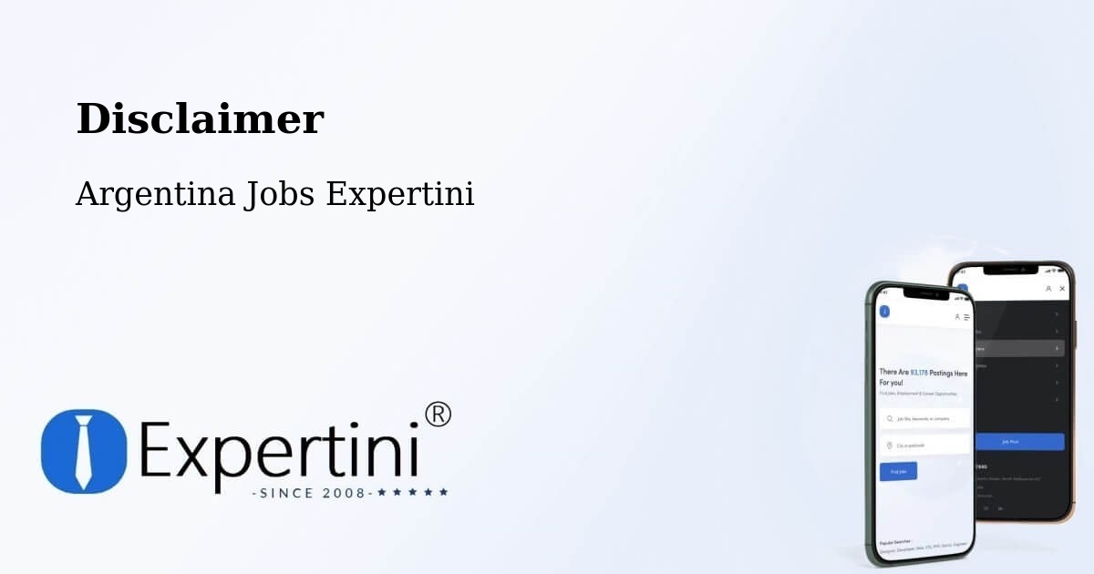 Disclaimer – Sastre - Argentina Jobs Expertini